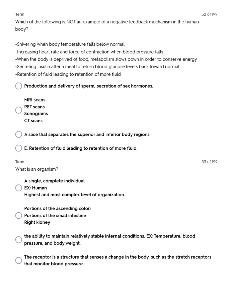 BIOS-251 Anatomy and Physiology With Lab Self-Test (40) - D | PDF ...