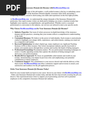 Insurance Domain Qa Resume