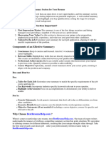Summary Section of Resume