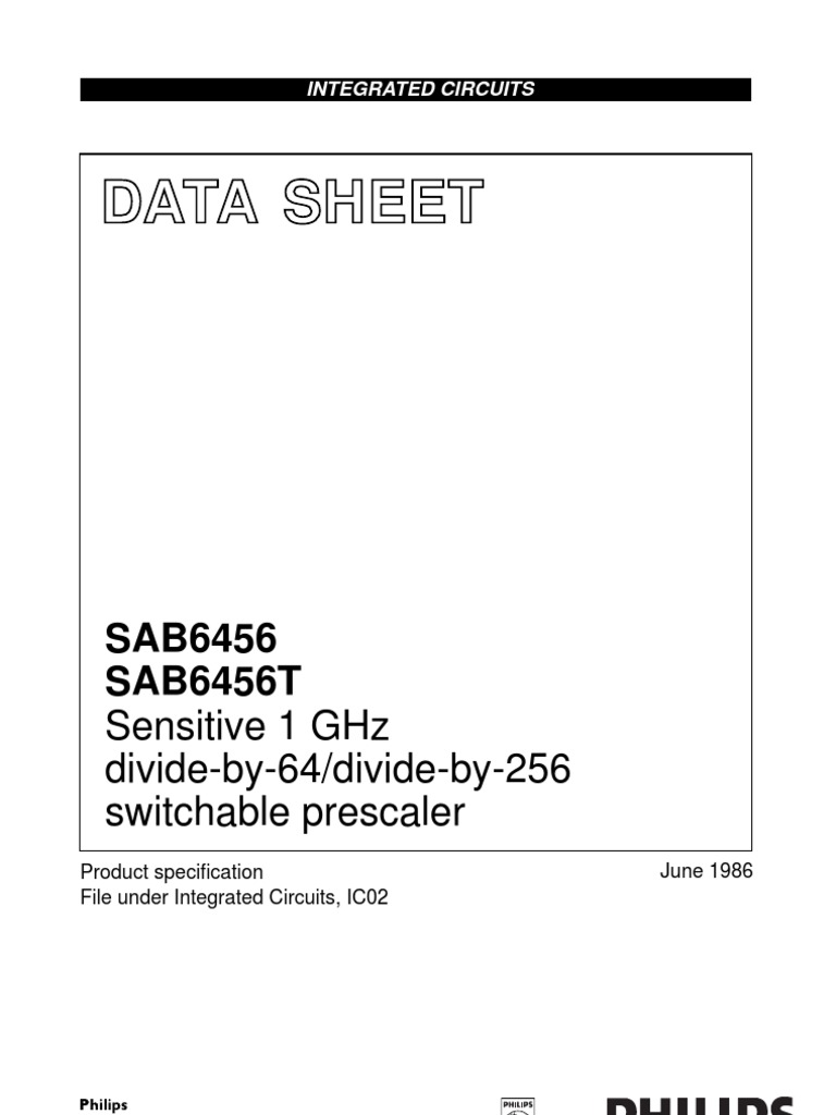Data Sheet: SAB6456 SAB6456T | PDF | Soldering | Amplifier