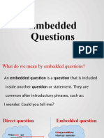 Embedded Questions Theory