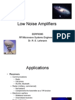 Low Noise Amplifiers: EERF6395 RF/Microwave Systems Engineering Dr. R. E. Lehmann