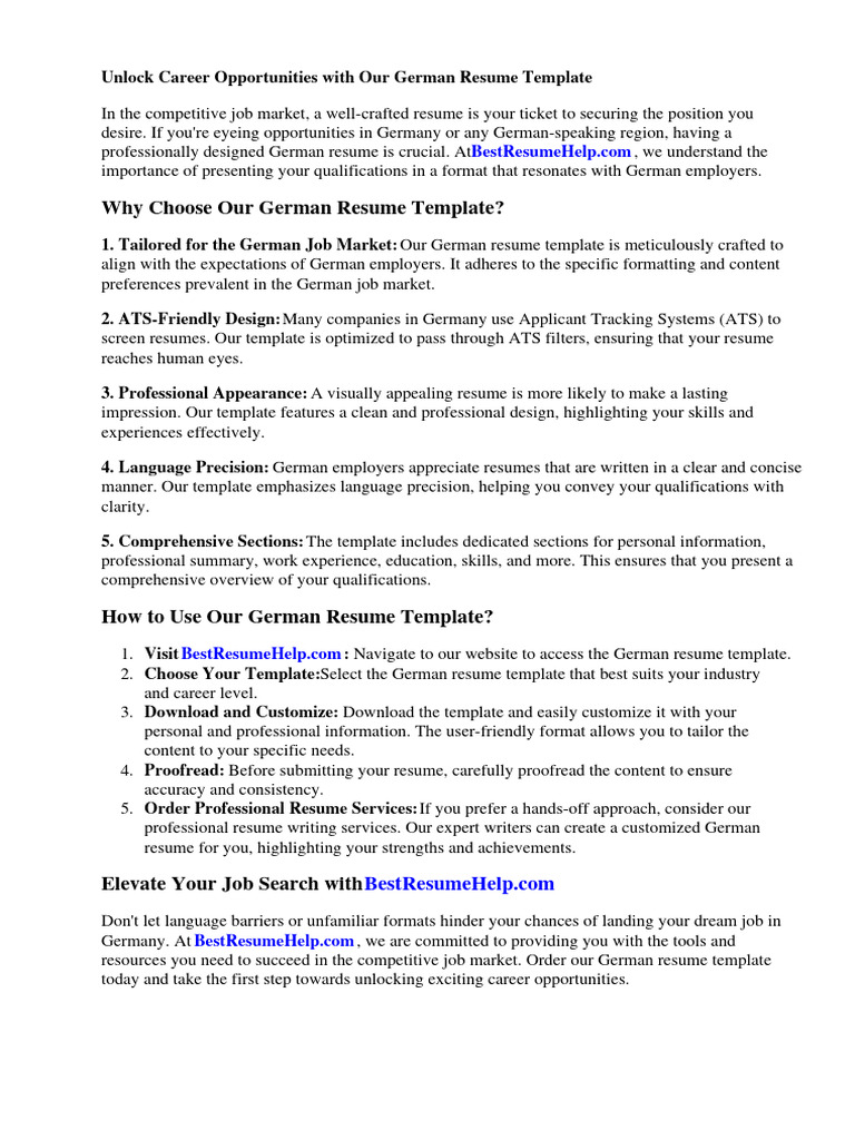 German Resume Template PDF - 1712130558