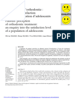 3-Perception de L'orthodontie Enquête de Satisfaction Dans Une Population D'adolescents