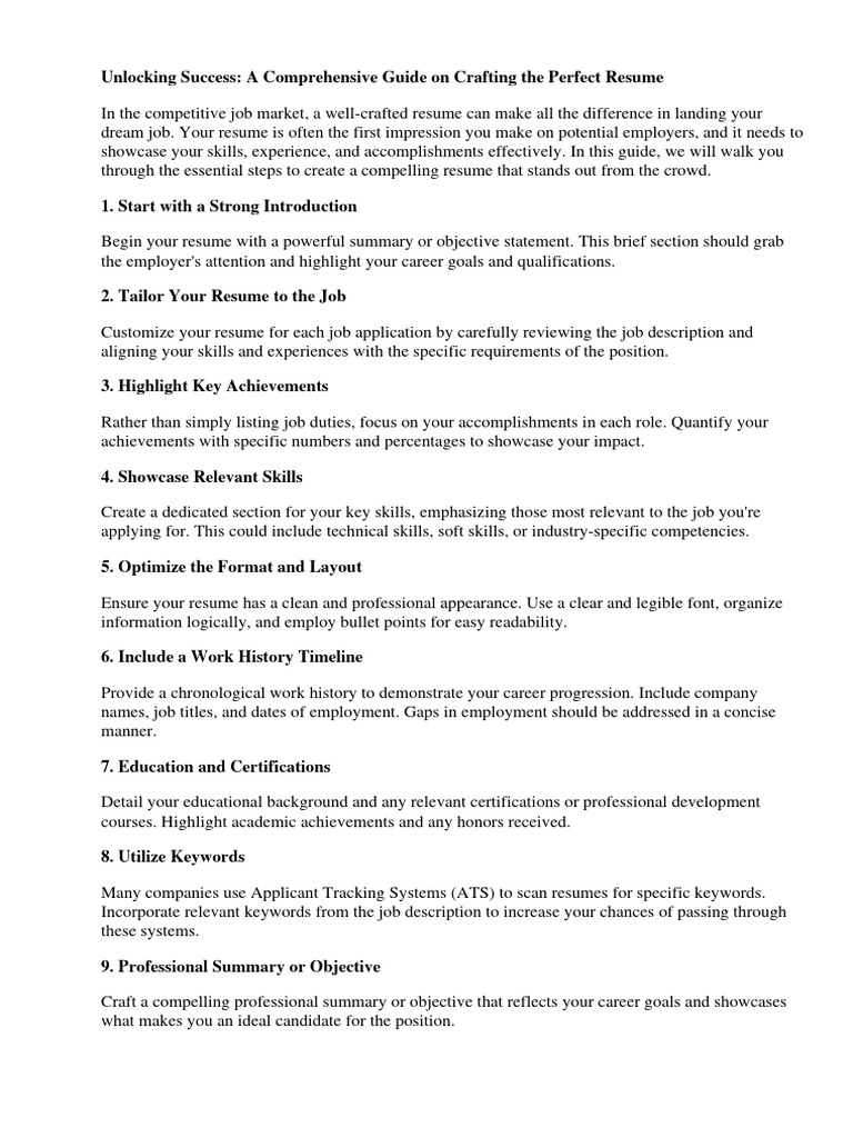 Build Your Resume Microsoft Word