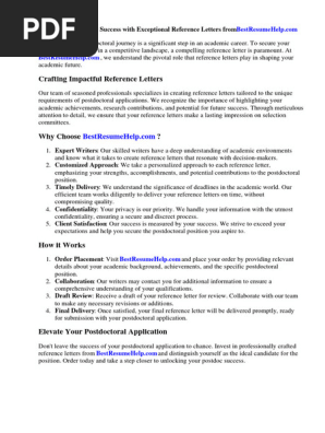 Reference Letter Postdoc