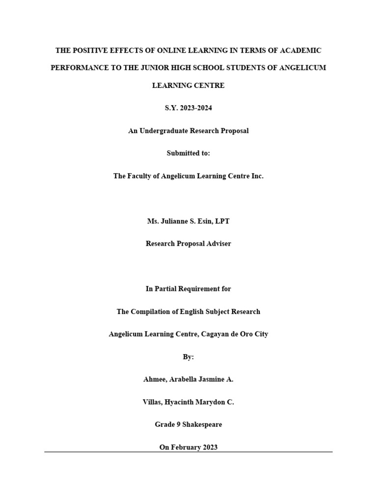Positive Effects of Online Learning | PDF | Educational Technology ...