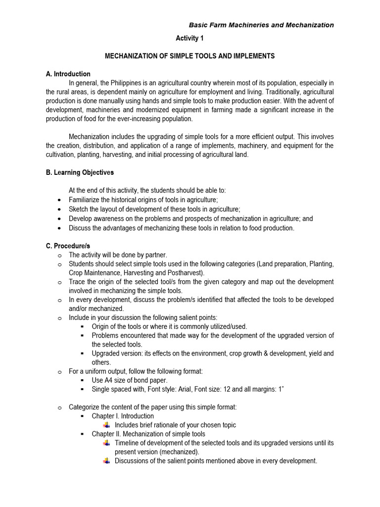 Activity 1 mechanization of simple tools download free pdf