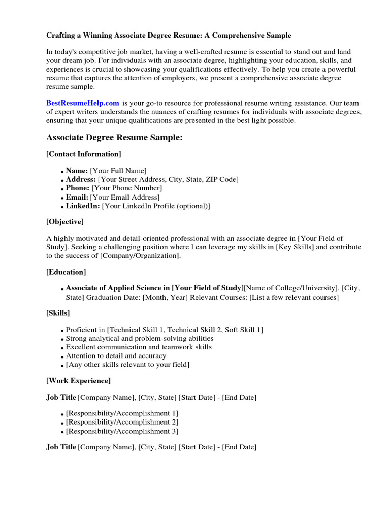 Associate Degree Resume Sample | PDF | Résumé | Investment Banking