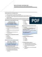 PRACTICE TEST SHEET For The Ninth Grade Students