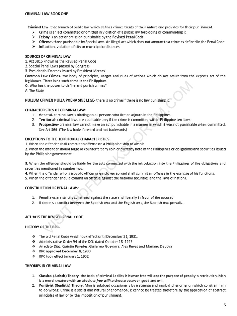 Clj 1 criminal law book 1 pdf crimes crime violence