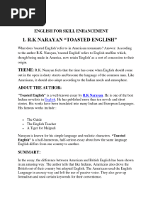 Toasted English, RK Narayan