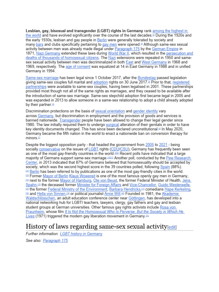 LGBT in Germany | PDF | Lgbt | LGBTQIA+ Studies