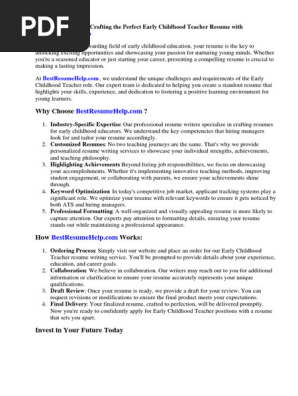 Early Childhood Teacher Resume