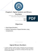 Lecture3 Chapter1 - Signed Numbers, Subtraction of Signed Numbers Using Complements