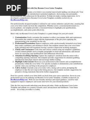 Resume Cover Letter Template
