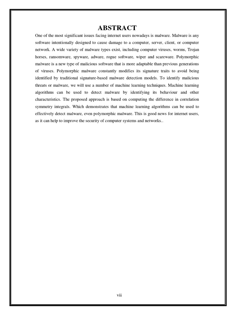 Machine Learning for Malware Detection | PDF | Computers
