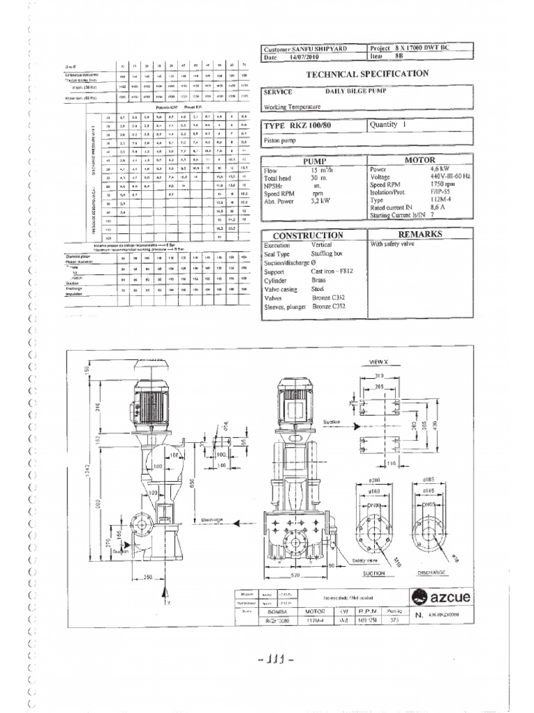Pumps Azcue - Daily Bilge Pump | PDF