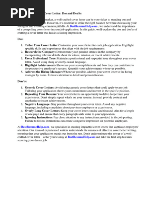 Cover Letter but Don T Know Name