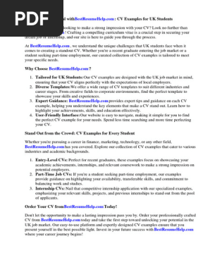 Cv Examples Uk Student
