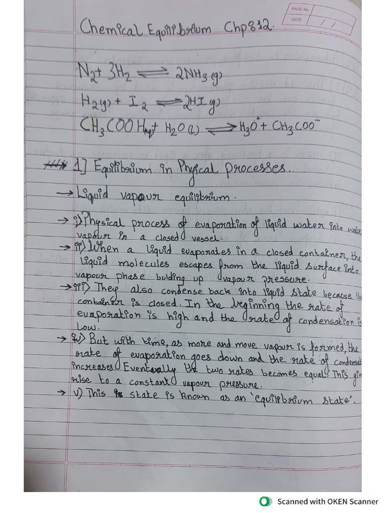 Chemical Equilibrium Pdf