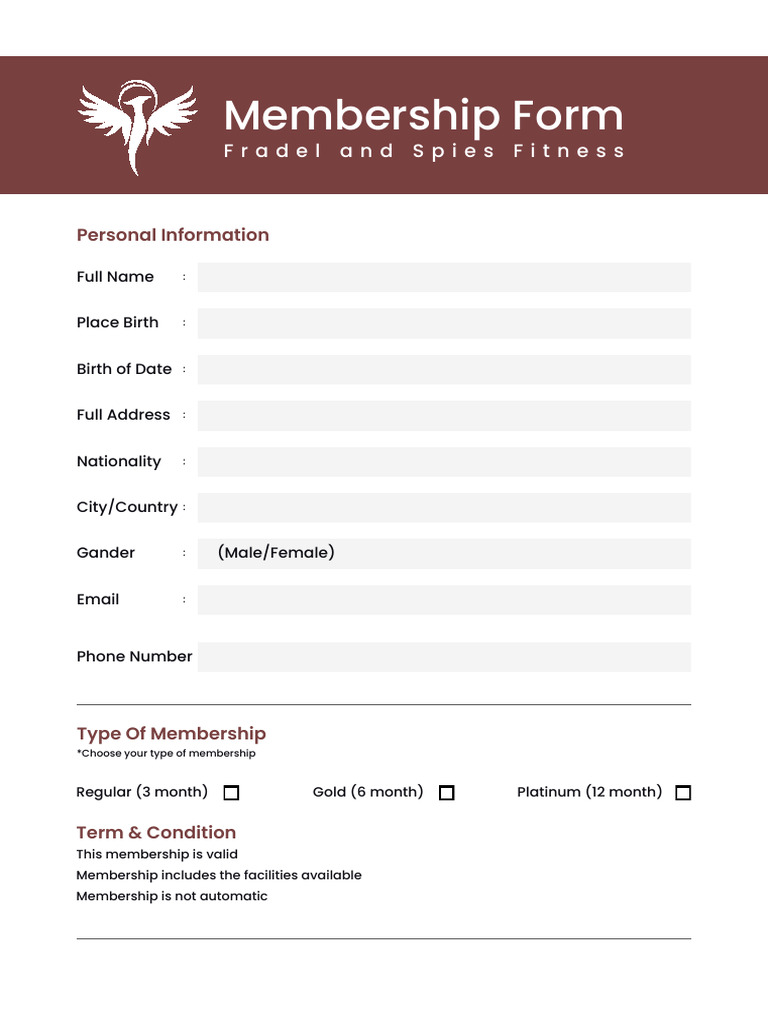 Membership Form Template | PDF