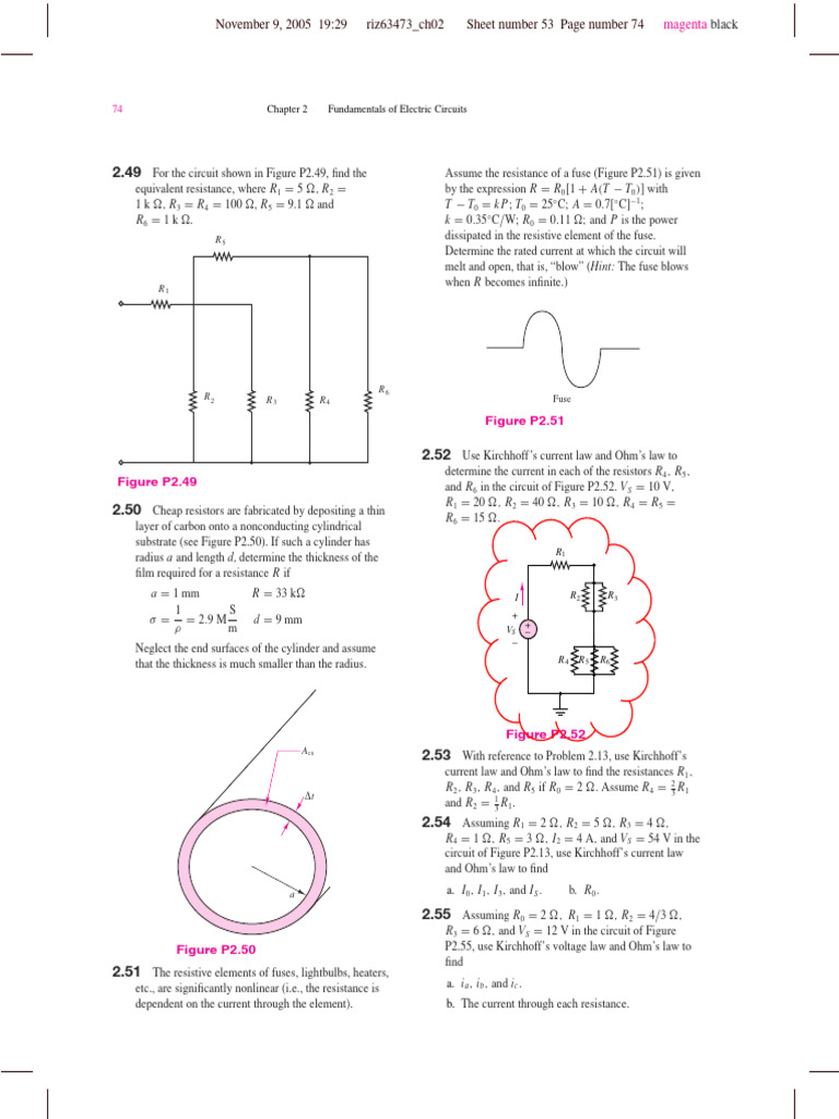 Electric Circuit Fundamentals and Problems | PDF