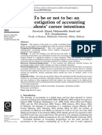 To Be or Not To Be-An Investigation of Accounting Students Career Choice