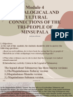 Module 4 - GENEALOGICAL AND CULTURAL CONNECTIONS OF THE TRI-PEOPLE OF MINSUPALA