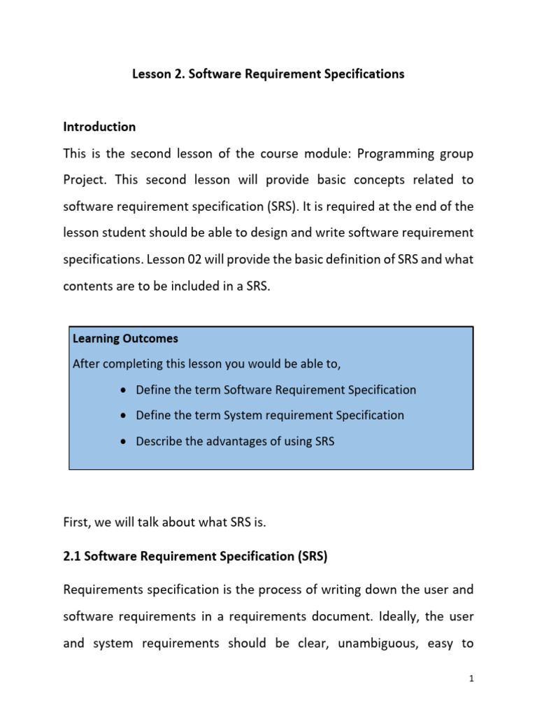 Understanding Software Requirement Specifications | PDF | Specification ...