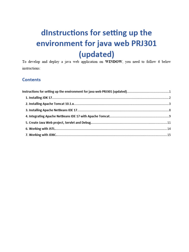 Java Web App Setup Guide for Windows | PDF | Applications & Software ...