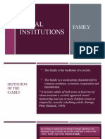 Social Institutions - Family