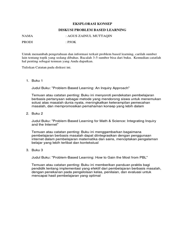 Eksplorasi Problem Based Learning | PDF | Karier & Perkembangan