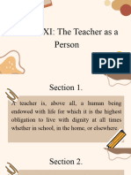 Article XI The Teacher As A Person
