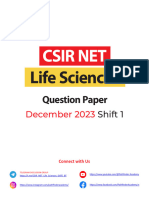 CSIR NET Life Sciences December 2023 Shift 1 Question Paper