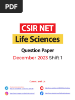 CSIR NET Life Sciences December 2023 Shift 1 Question Paper