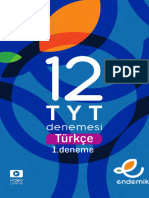 Endemik Yayınları - TYT Türkçe - 12'li Deneme