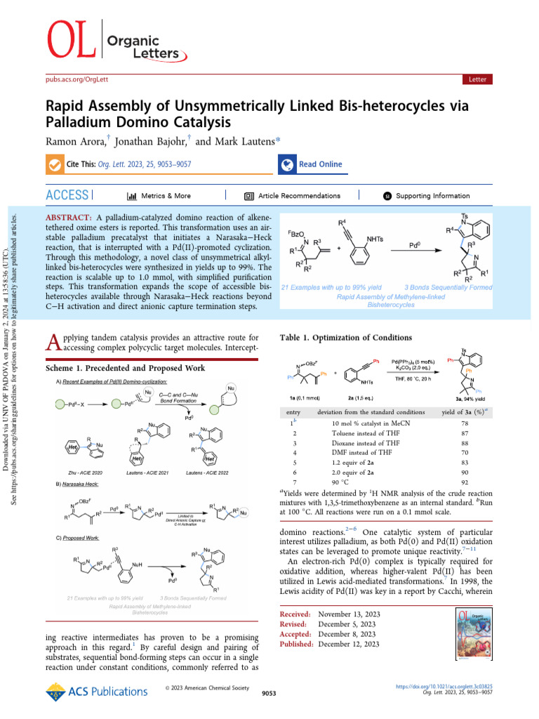 Arora Et Al 2023 Rapid Assembly of Unsymmetrically Linked Bis ...