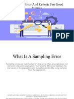Sampling Error and Criteria For Good Sample