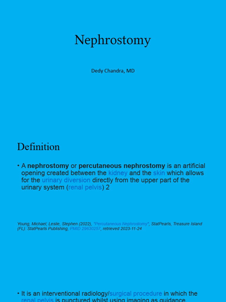 Percutaneous Nephrostomy Guide | PDF | Urology | Genitourinary System