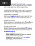 Video Editor Resume