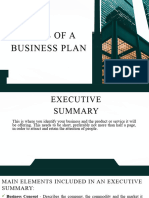 Parts of A Business Plan