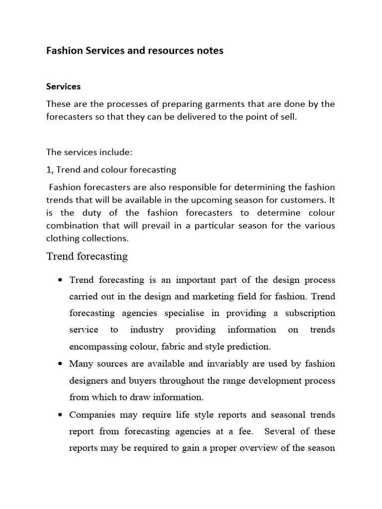 Fashion Trend Forecasting Resources | PDF | Fashion | Forecasting