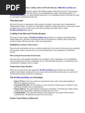 Harvard University Cover Letter Sample