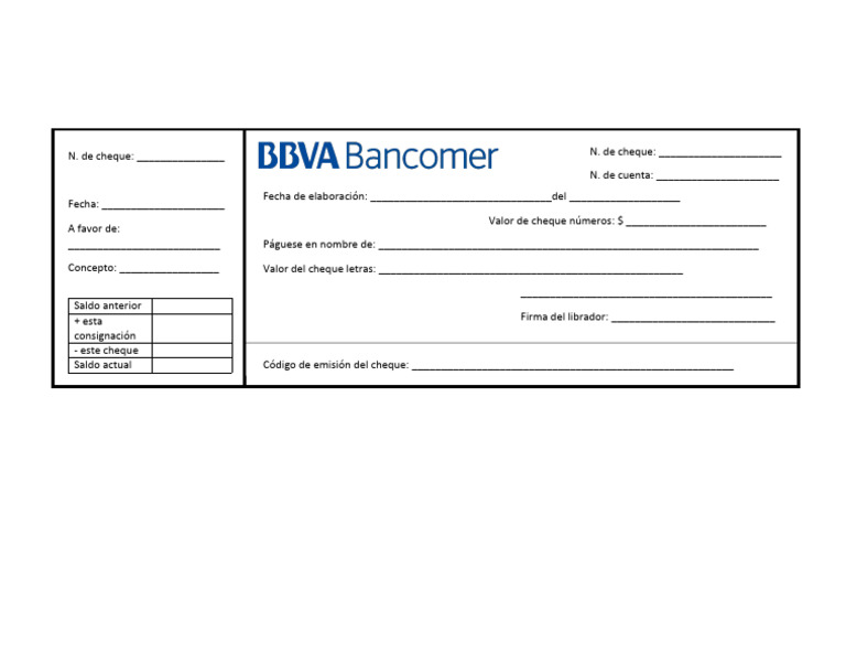 Formato de cheque pdf