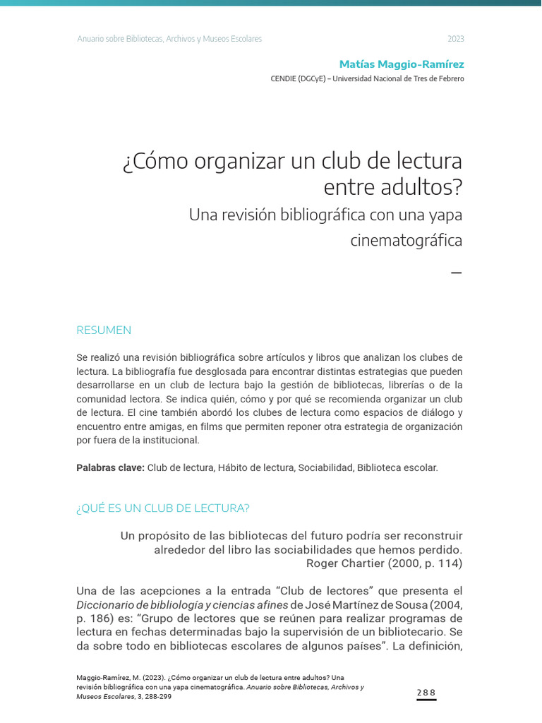 Cómo organizar un club de lectura adulto | PDF | Bibliotecas ...