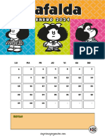 Calendario Mensual Mafalda Colores