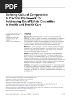 Defining Cultural Competence - A Practical Framework For Addressing RacialEthnic Disparities in Health and Health Care