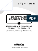 Experiencias de Aprendizaje 3er y 4to Grado - ME Rurales