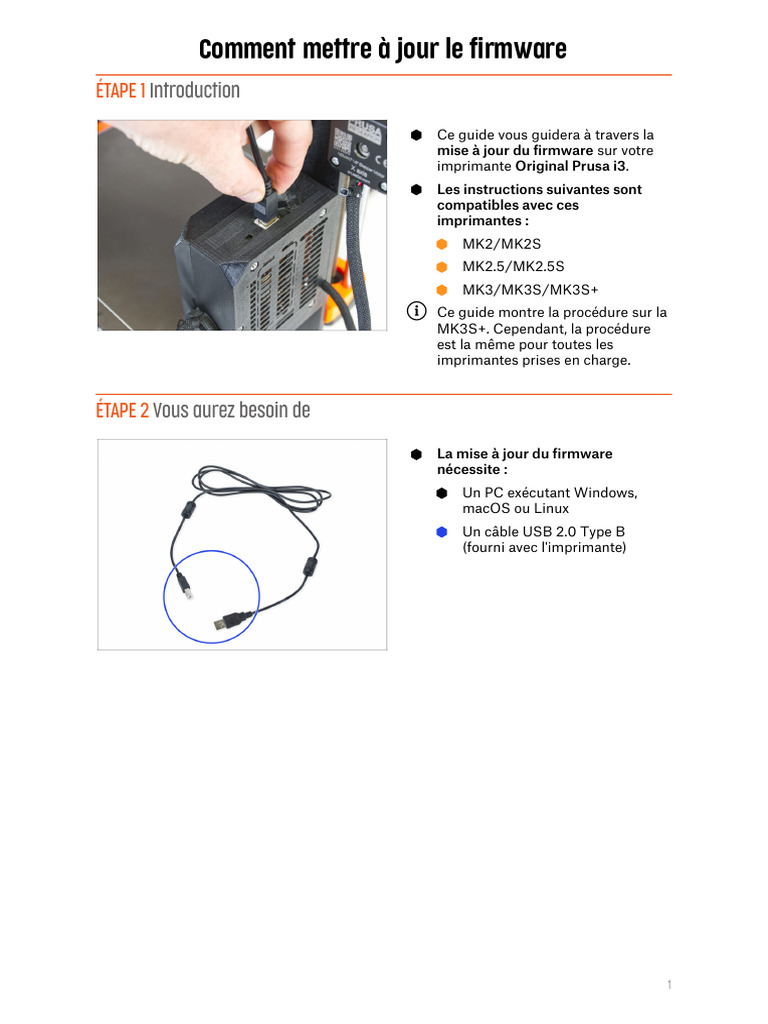 Mise à jour du firmware Prusa MK3S+ | PDF | USB | Informatique